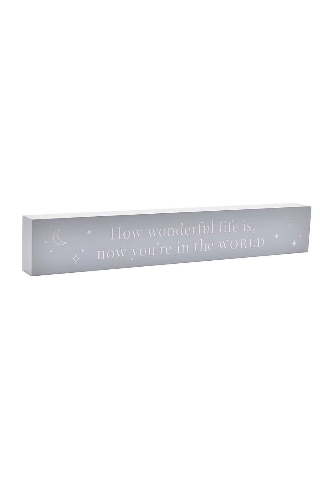 Bambino By Juliana Multi 3 Bambino Wooden Long Plaque "The World" Blue 1 Shaws Department Stores