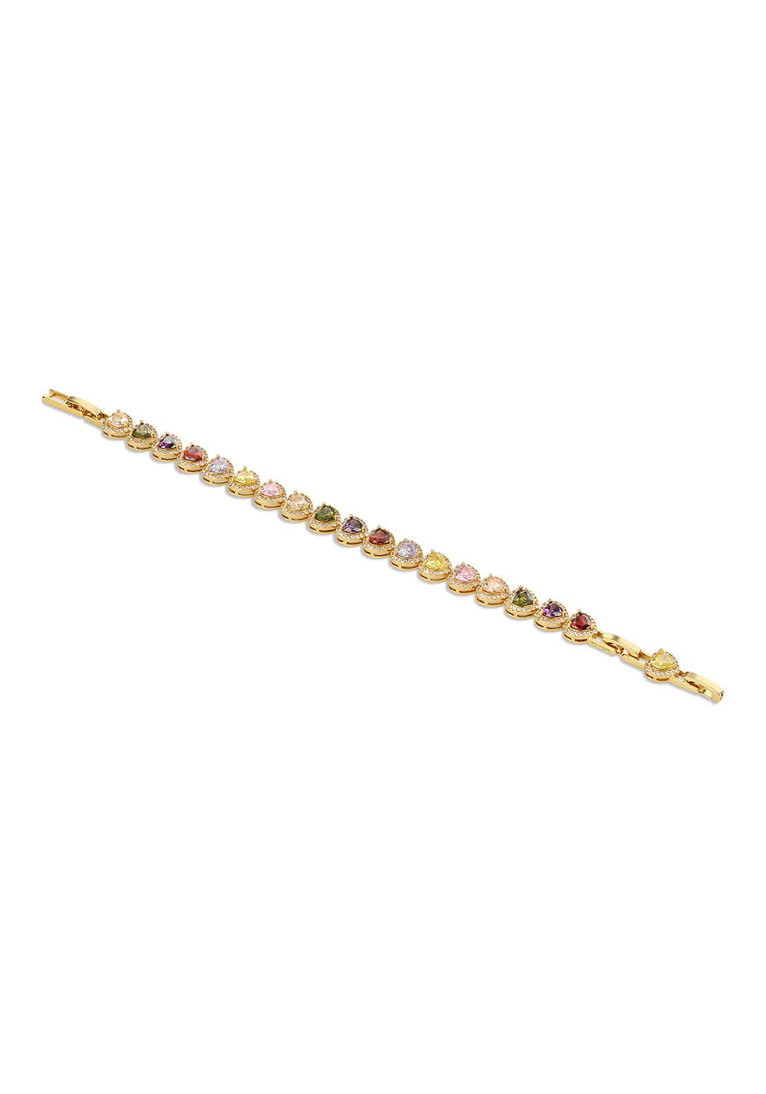 Gold Plated Heart Cubic Zirconia Bracelet - Rose Gold