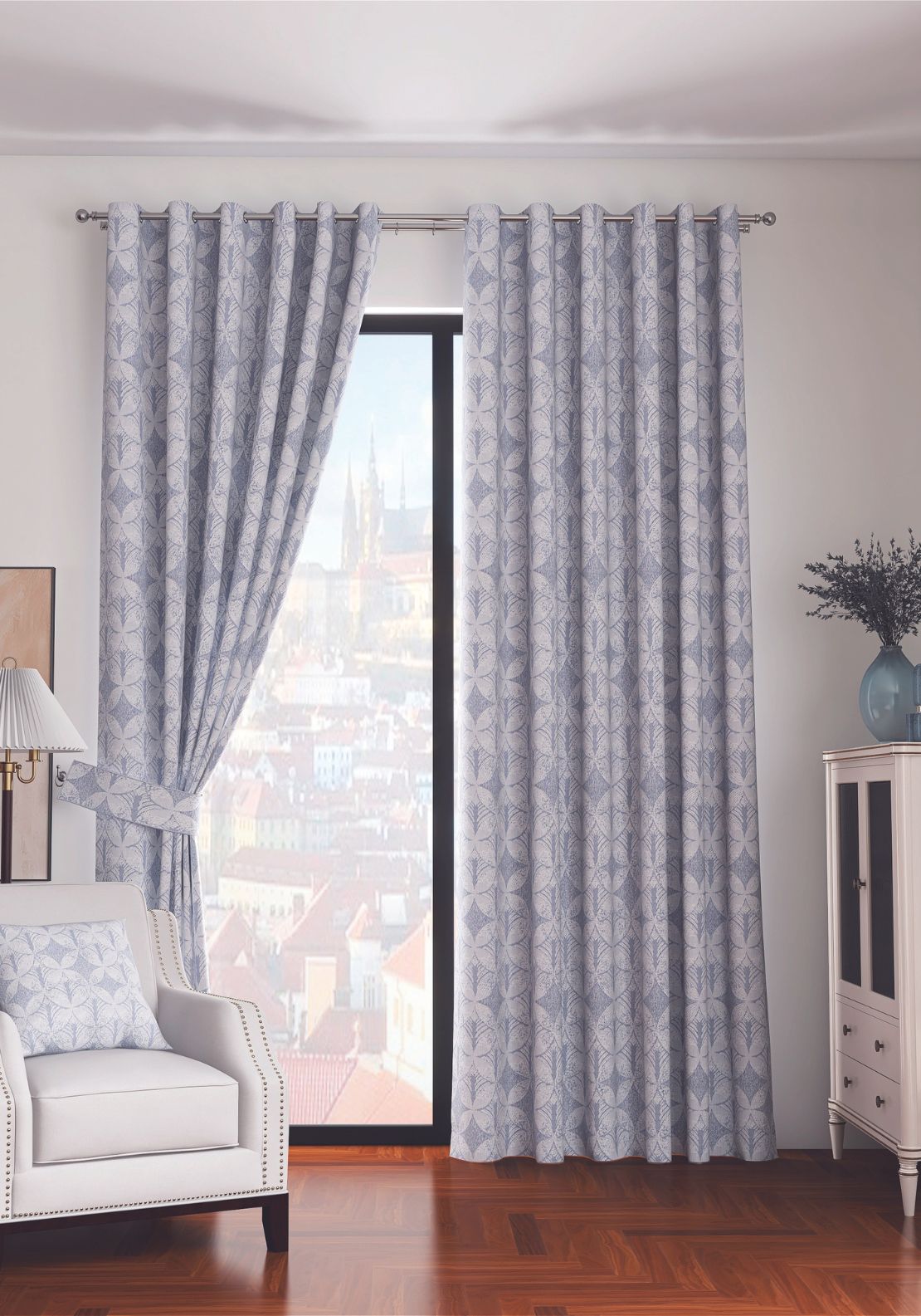 The Home Collection Brittany Readymade Curtain - Denim 1 Shaws Department Stores