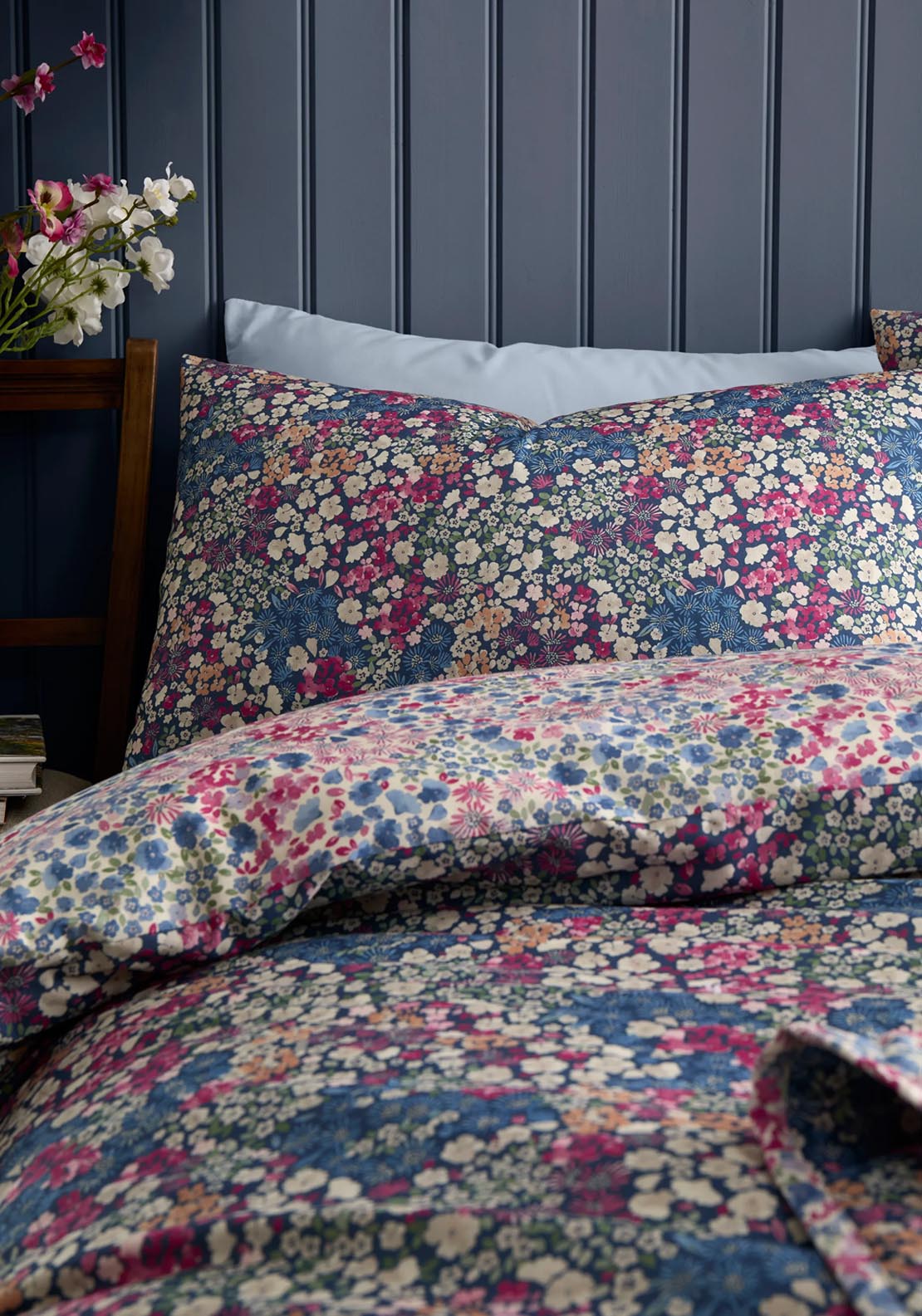 Heather & Ferne Esther Duvet Cover Set - Navy 2 Shaws Department Stores