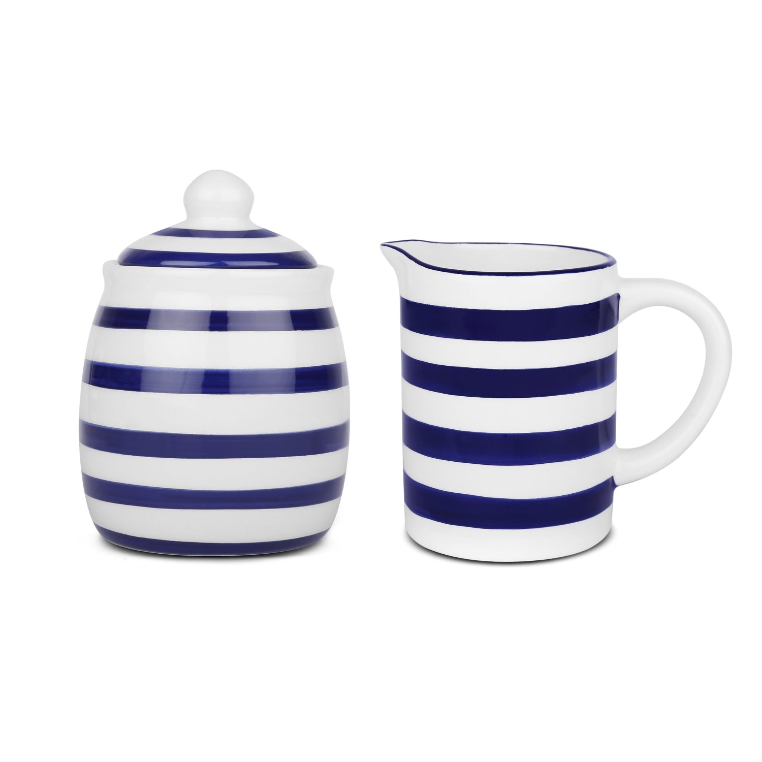 Newbridge Silverware Blue Stripe Cream & Sugar Set 1 Shaws Department Stores