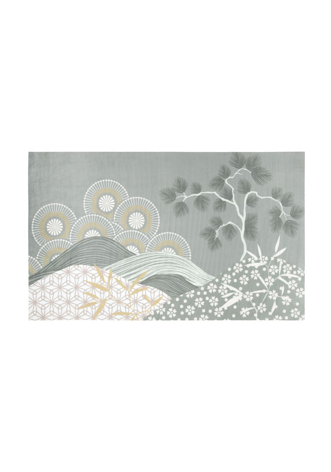The Home Collection Yuki Printed Floor Mat - Green 1 Shaws Department Stores