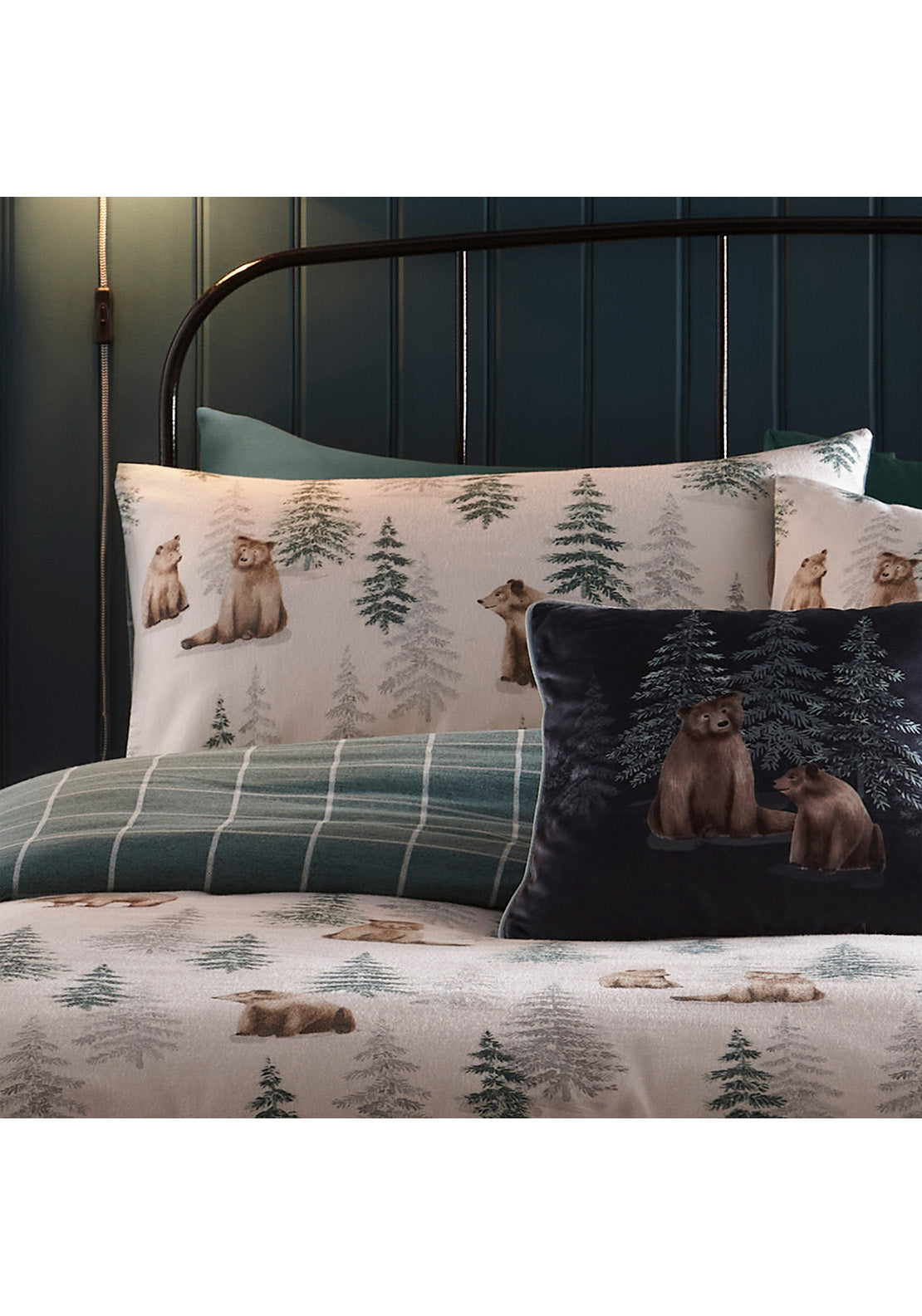 The Home Collection Soft Bear Cushion 43cm x 43cm - Green 3 Shaws Department Stores