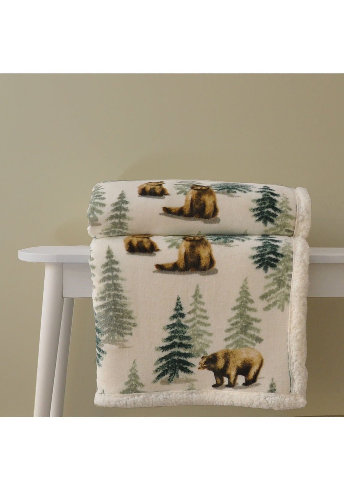 The Home Collection Soft Bear Throw 150cm x 200cm - Green 2 Shaws Department Stores