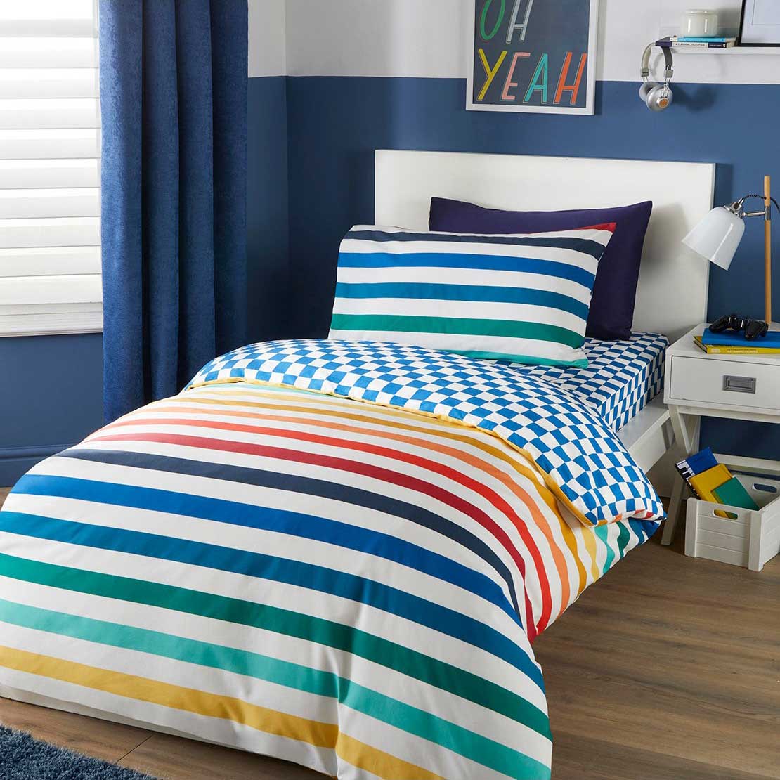 The Home Collection Racing Stripe Duvet Cover Set - Multi 1 Shaws Department Stores