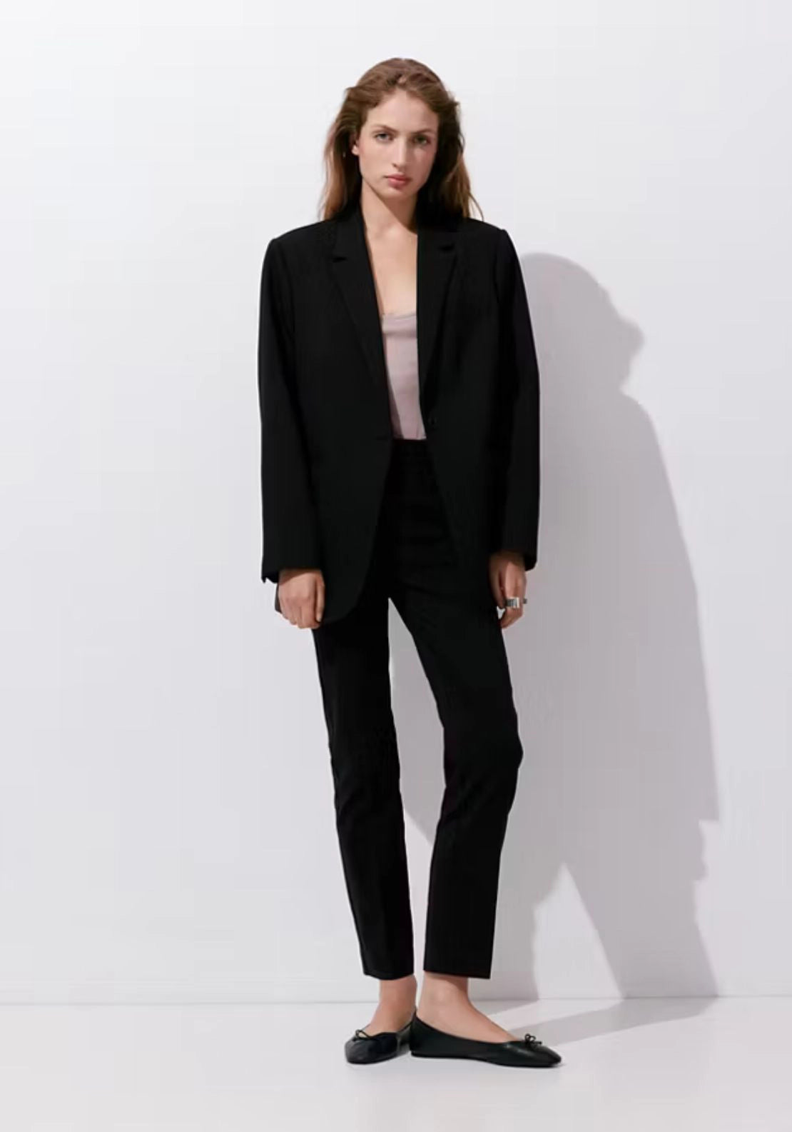 Mango Slim Fit Cropped Trousers - Black 3 Shaws Department Stores