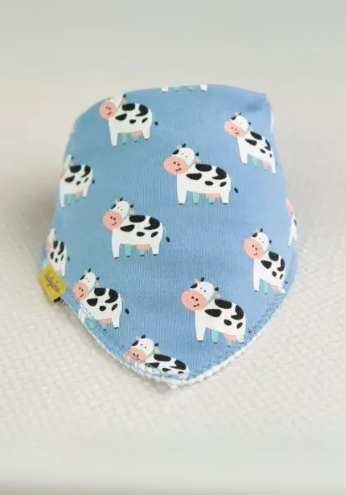 Babyboo Bessie Cow Bib - Blue 2 Shaws Department Stores