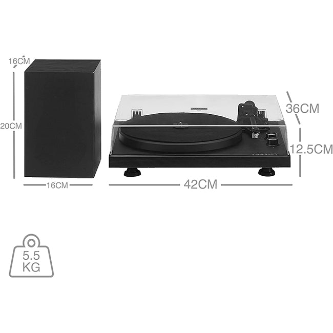 Crosley Bluetooth Record Player with External Speakers - Black | C62C-BK4 5 Shaws Department Stores