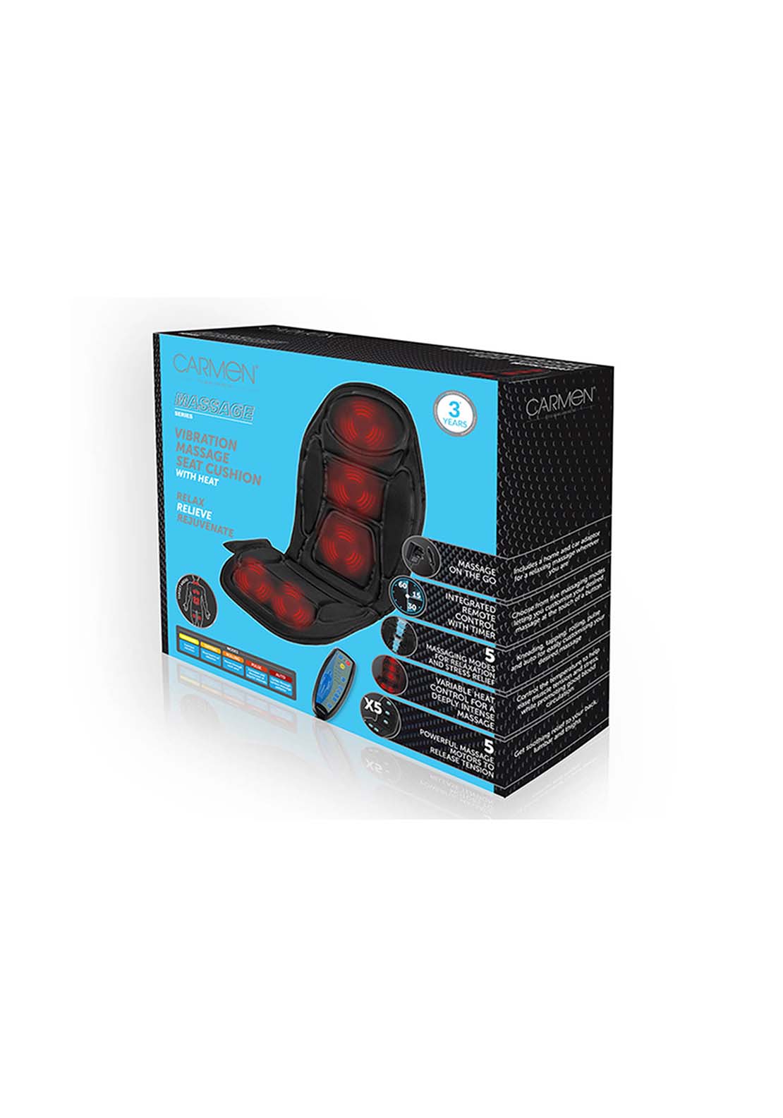 Carmen Massage Vibration Heated Seat Cushion | C81133 2 Shaws Department Stores