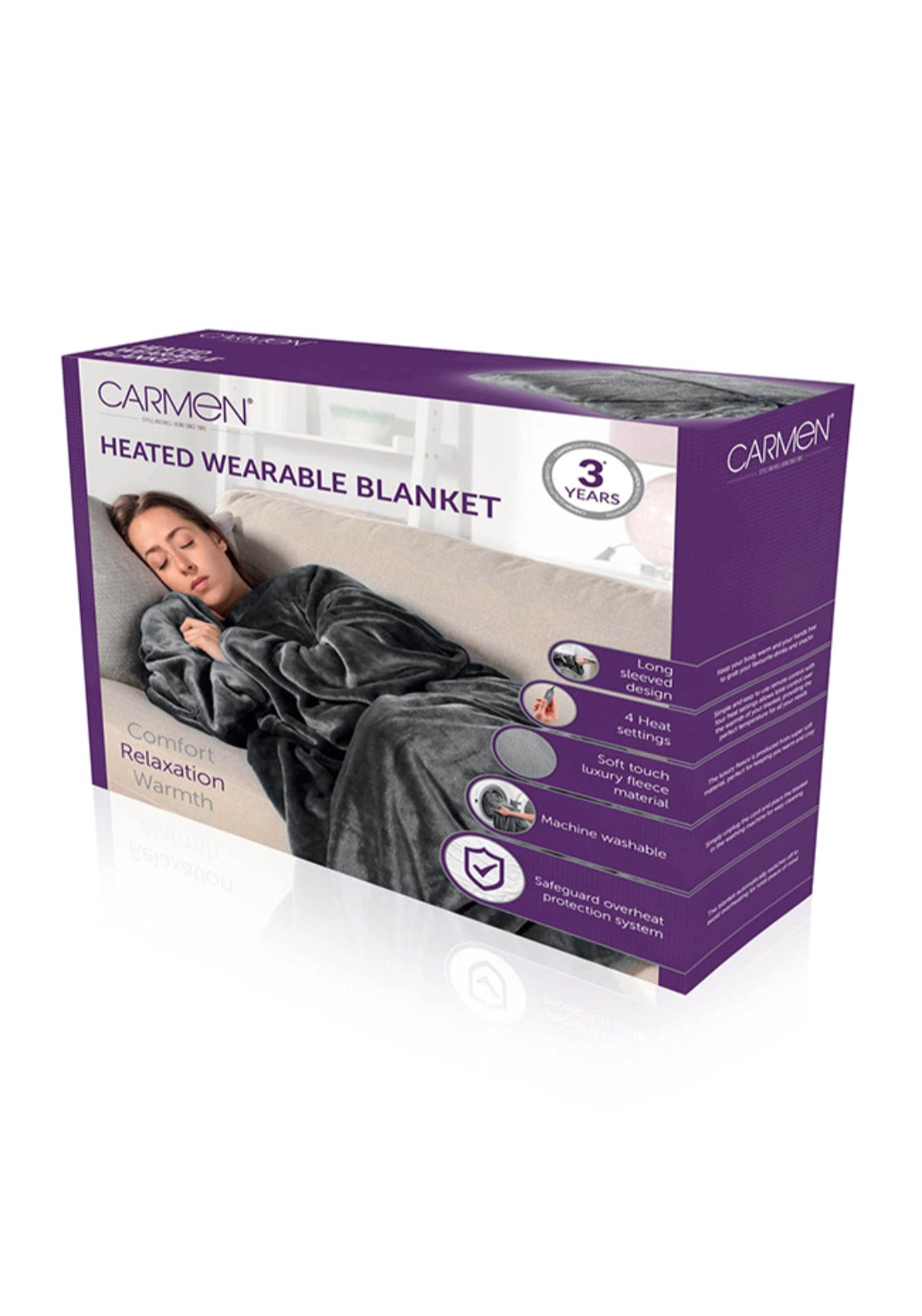 Carmen Heated Wearable Blanket | C81149Gry 9 Shaws Department Stores