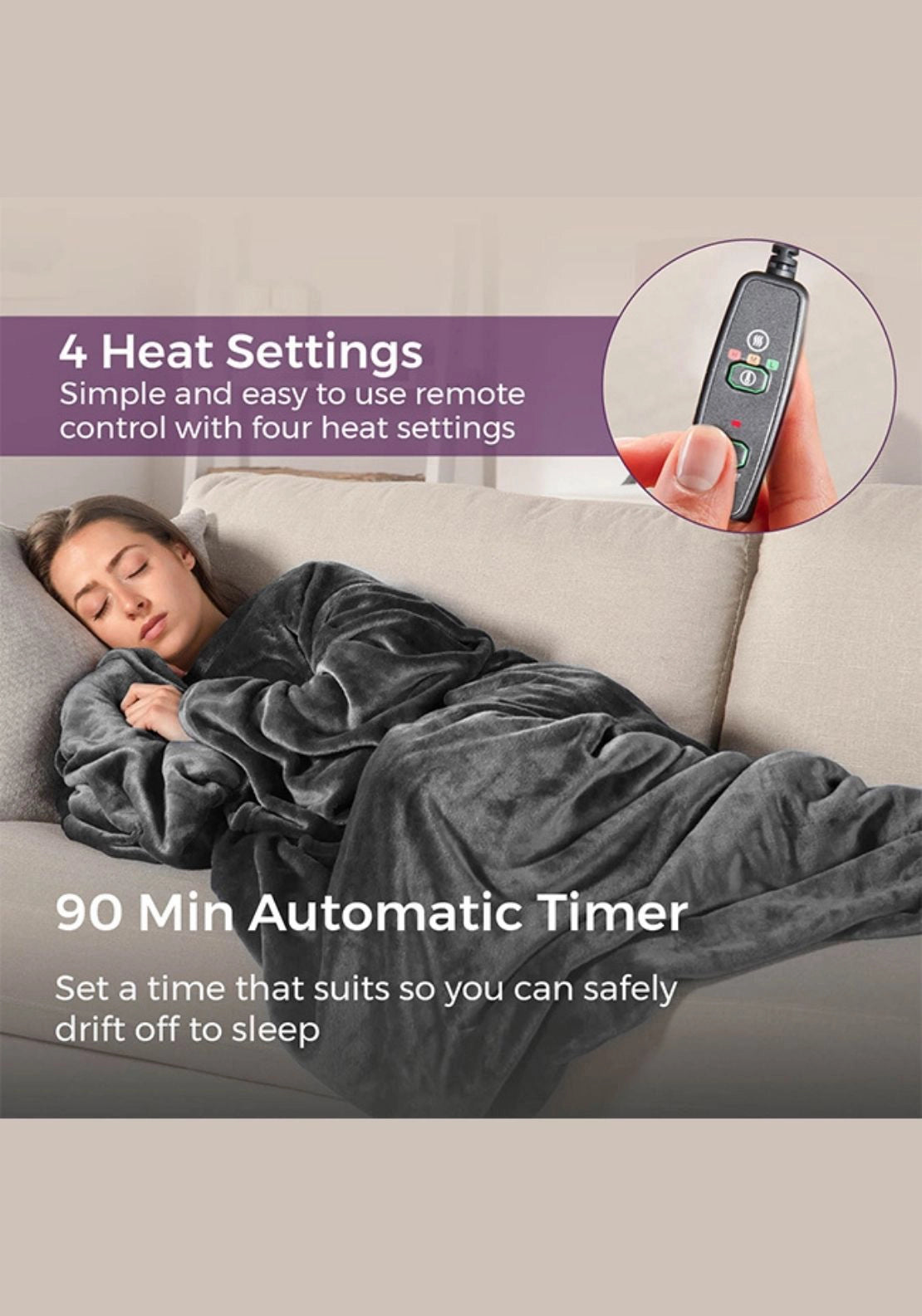 Carmen Heated Wearable Blanket | C81149Gry 3 Shaws Department Stores