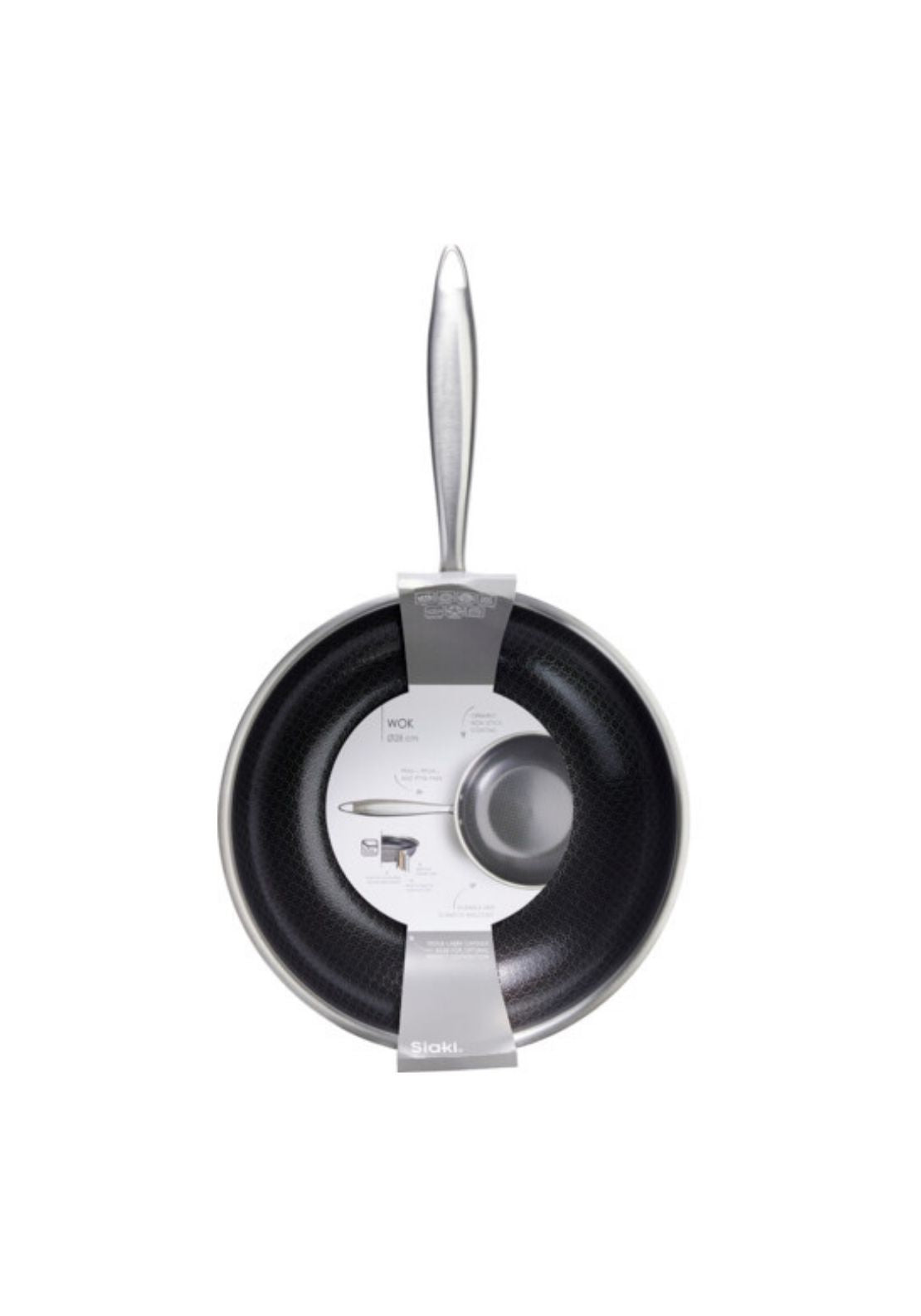 Stainless Steel Wok 28cm - Grey