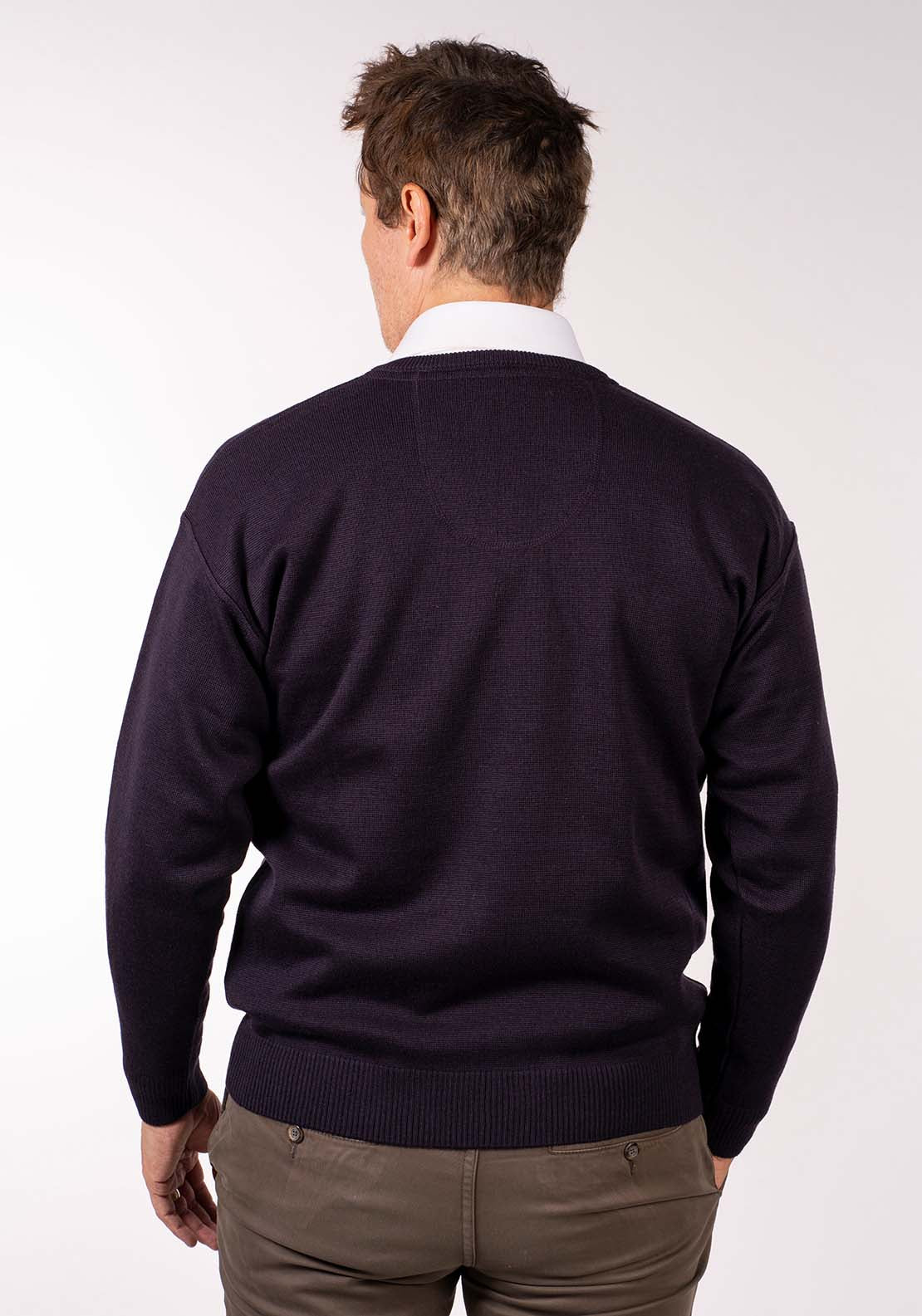 Yeats Plain V Neck Knit - Poker 5 Shaws Department Stores