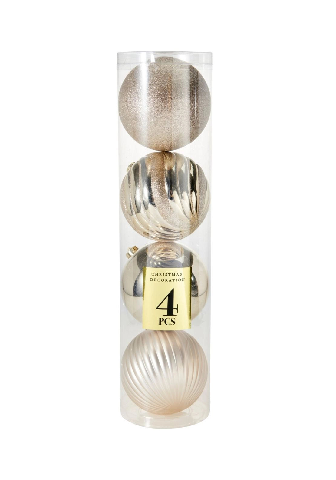 Set Of 4 Christmas Balls - Gold