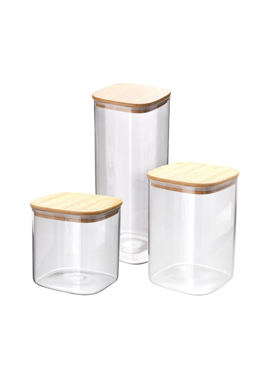 Set of 3 Storage Jars - Clear