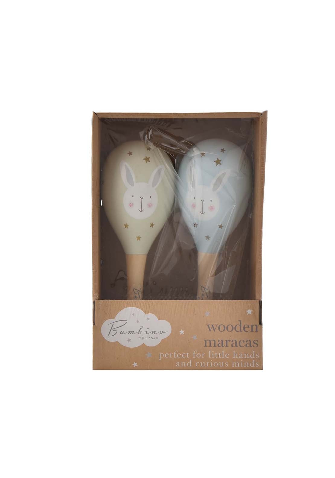 Bambino By Juliana Toy Wooden Maracas Rabbit Blue 3 Shaws Department Stores