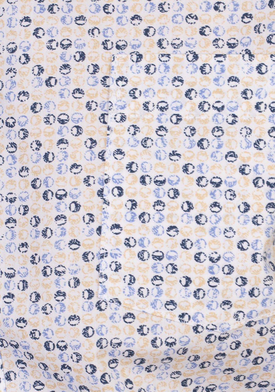 Chris Cayne Short Sleeve Print Shirt - Blue / Beige 6 Shaws Department Stores