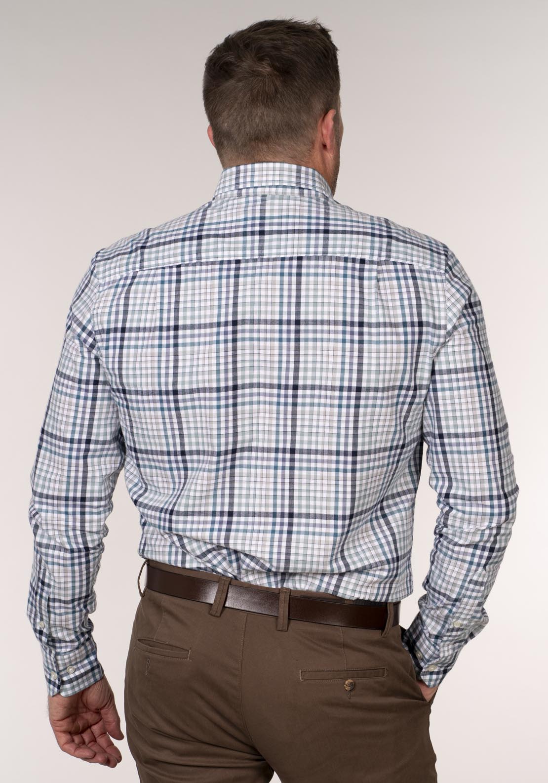 Chris Cayne Long Sleeve Check Shirt - Blue 2 Shaws Department Stores