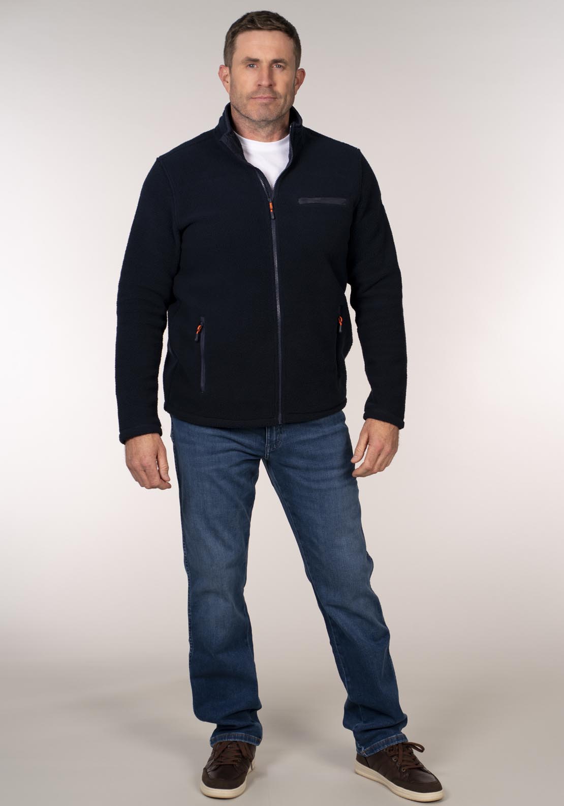 Chris Cayne Full Zip Teddy Fleece - Blue 4 Shaws Department Stores