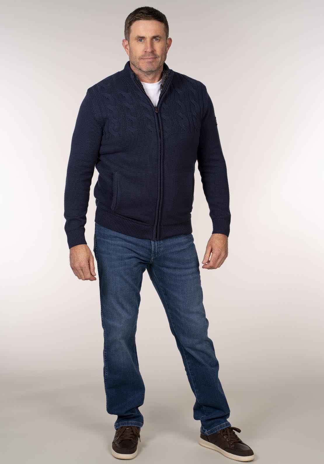 Chris Cayne Teddy Lined Full-Zip Fleece Knit - Blue 4 Shaws Department Stores