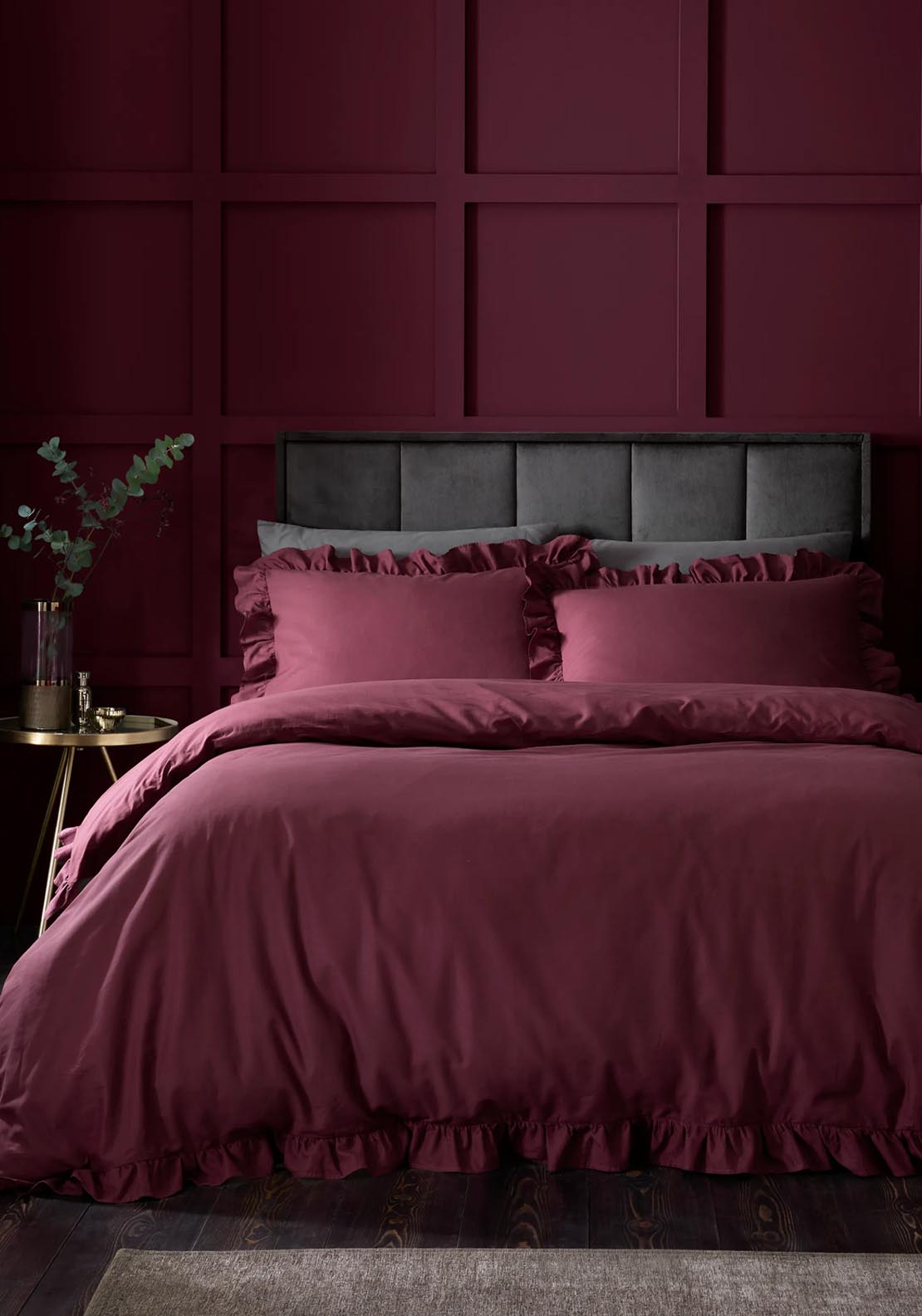 Heather & Ferne Casey Frill Duvet Cover Set - Berry 4 Shaws Department Stores