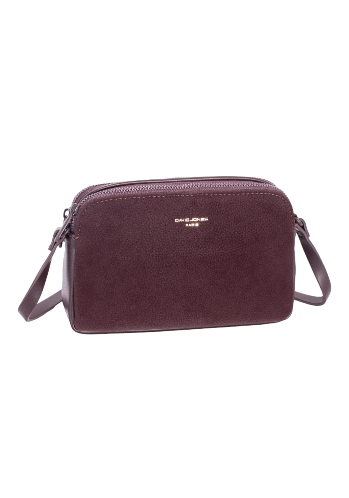 Twin Zip Shoulder Bag - Wine