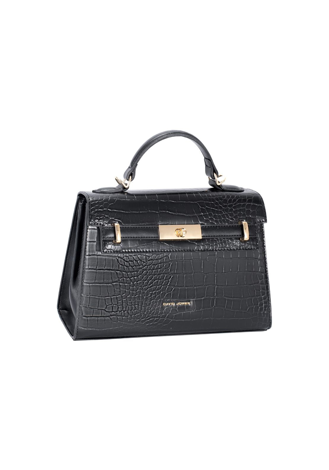 David Jones Chanel Croc Patent Hand Carry - Black 1 Shaws Department Stores