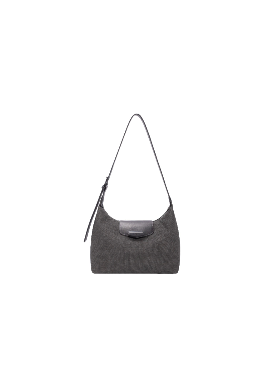 Tab Detail Shoulder Bag - Black