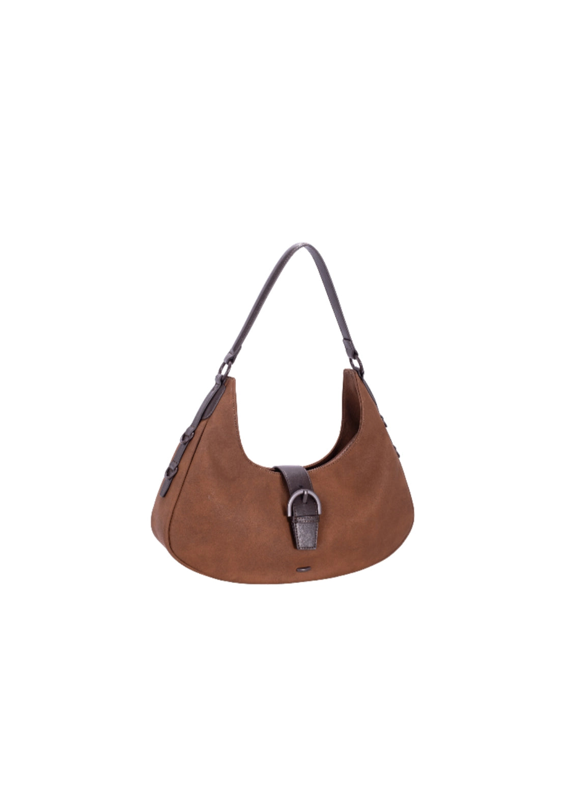 Tab Detail Shoulder Bag - Red Mud