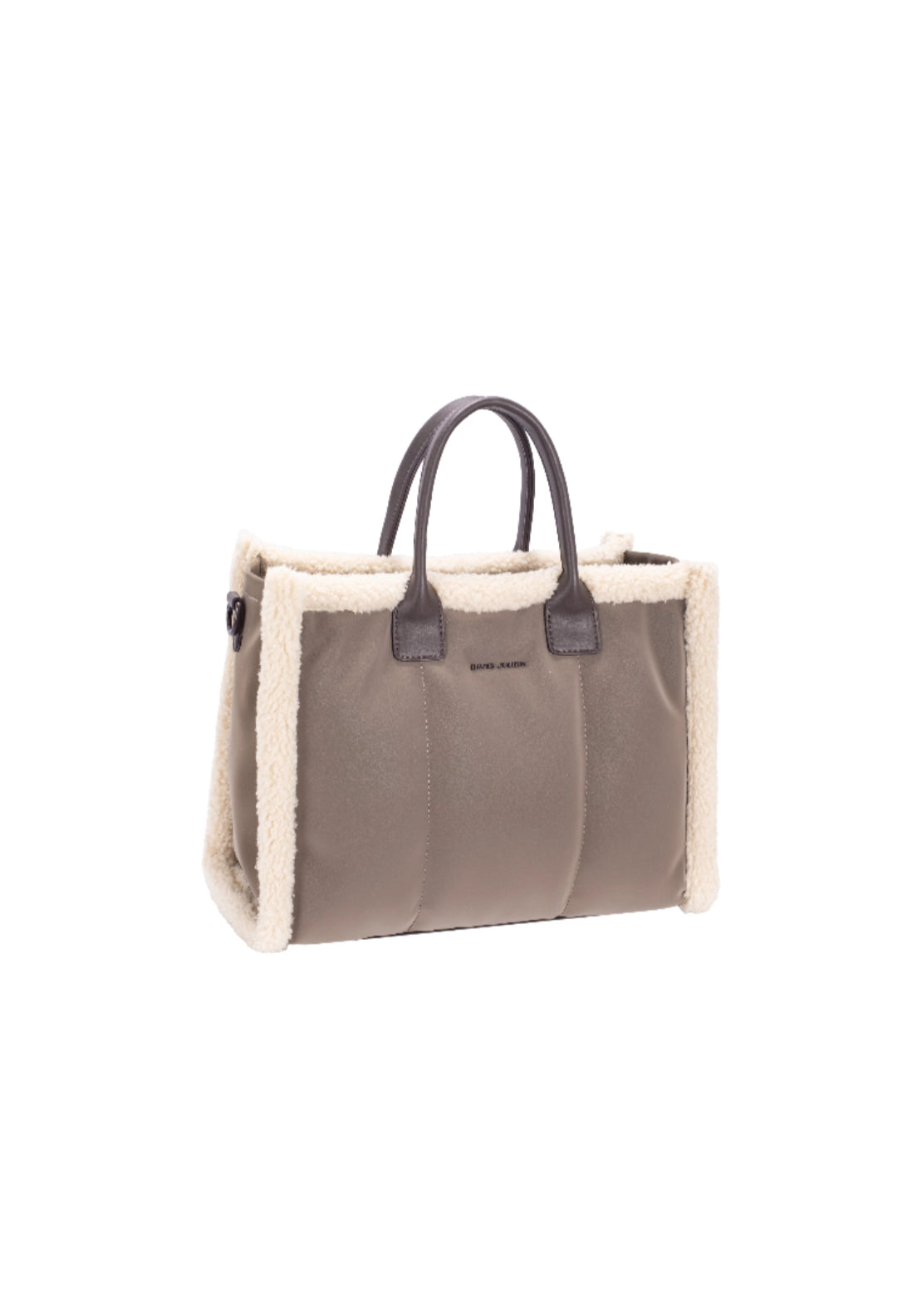 Soft Touch Tote Bag With Faux Fur Detail - Fungi