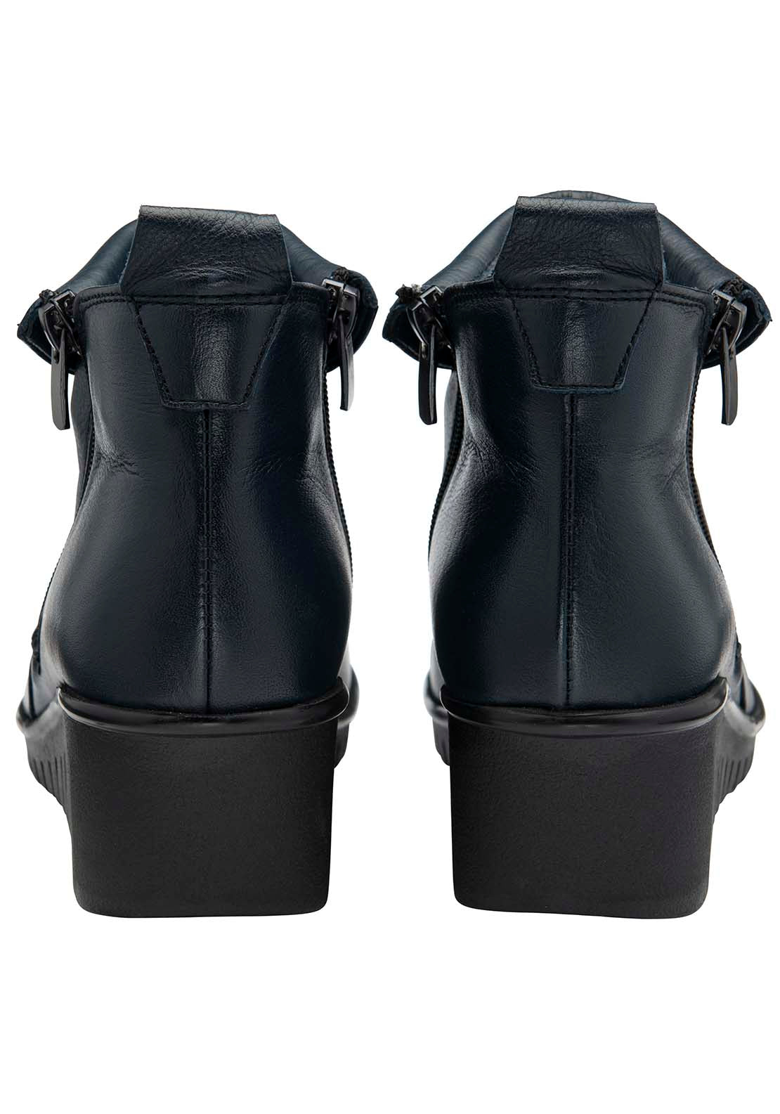 Lotus Cordelia Ladies Ankle Boot - Navy Leather 3 Shaws Department Stores