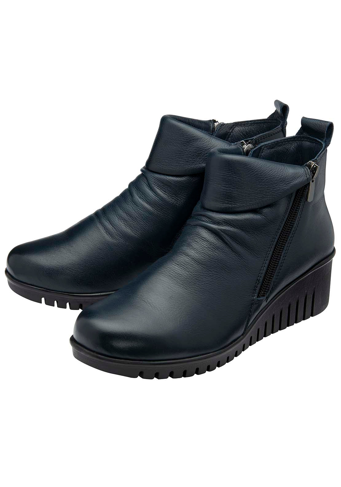 Lotus Cordelia Ladies Ankle Boot - Navy Leather 1 Shaws Department Stores