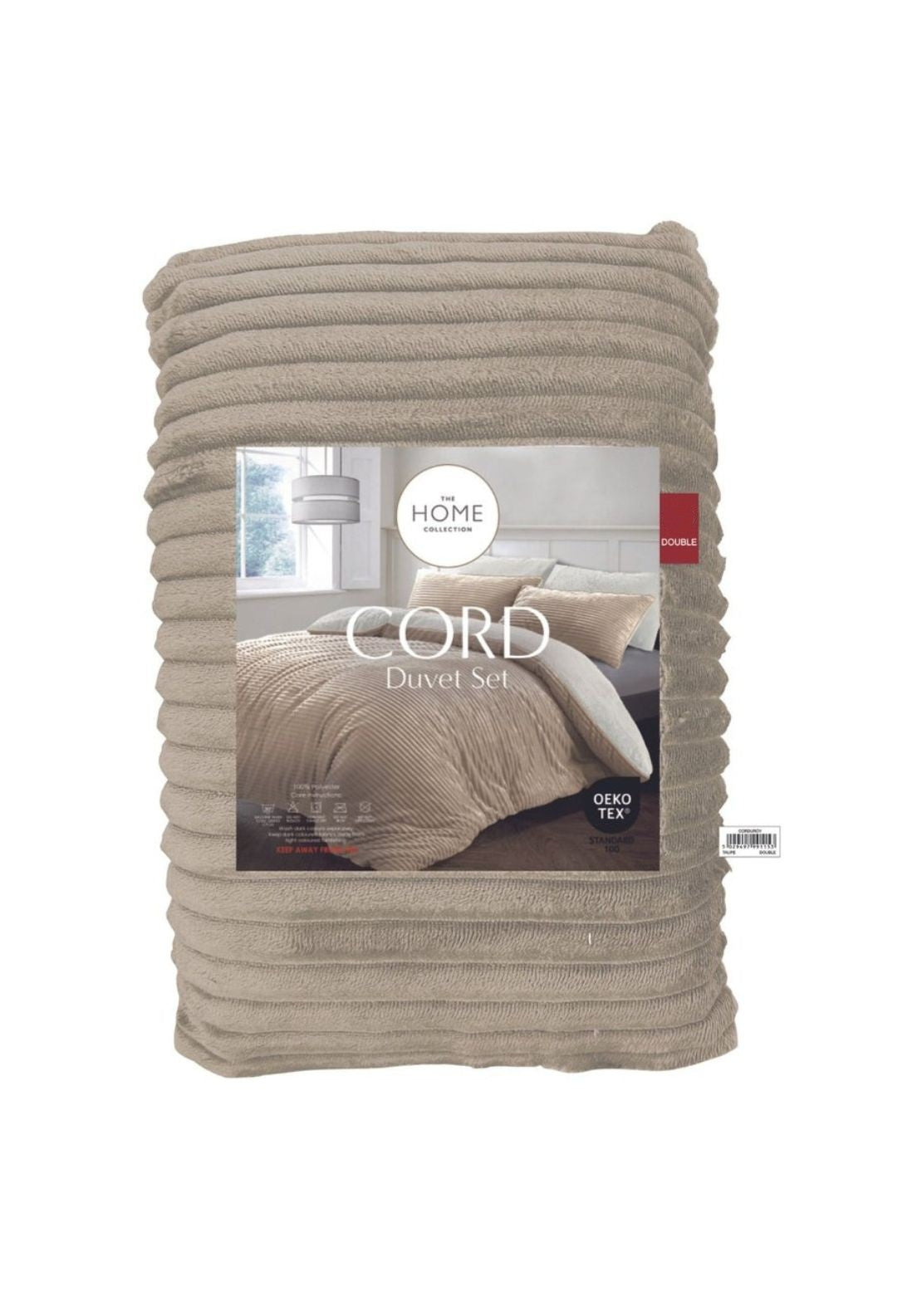 The Home Collection Plush Soft Cord Teddy Duvet Set - Taupe 2 Shaws Department Stores