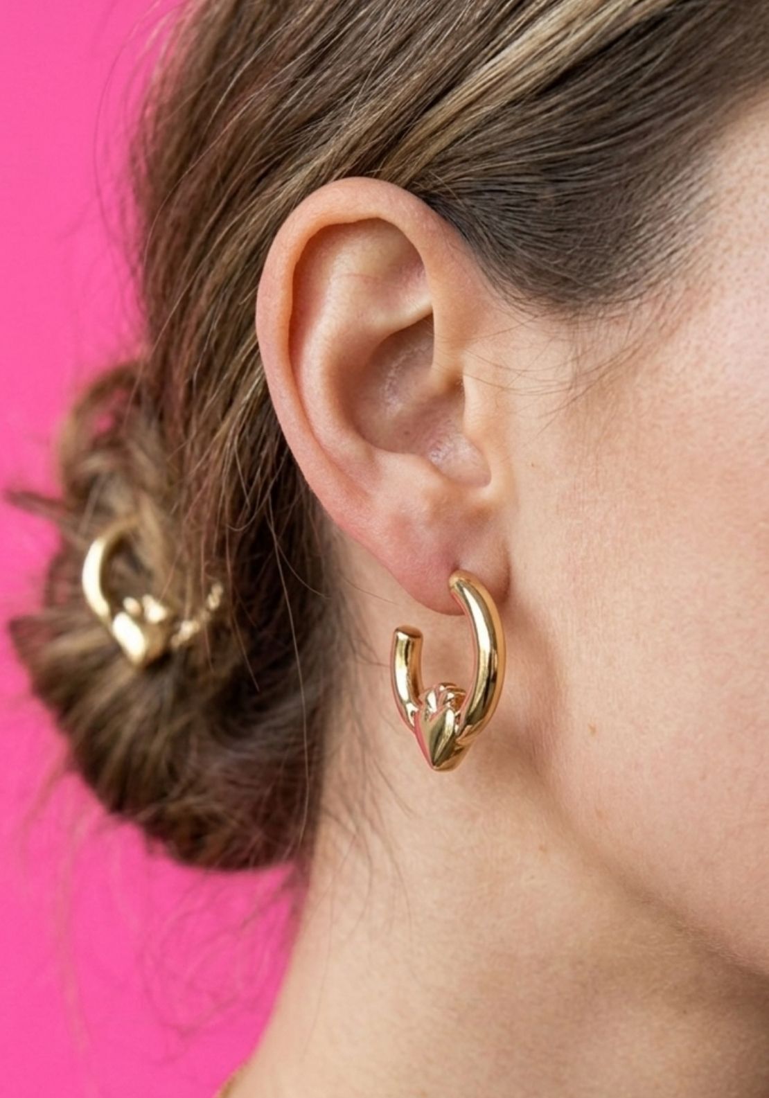 Don’t Kill My Vibe Claddagh Queen Hoop Earrings - Gold 4 Shaws Department Stores