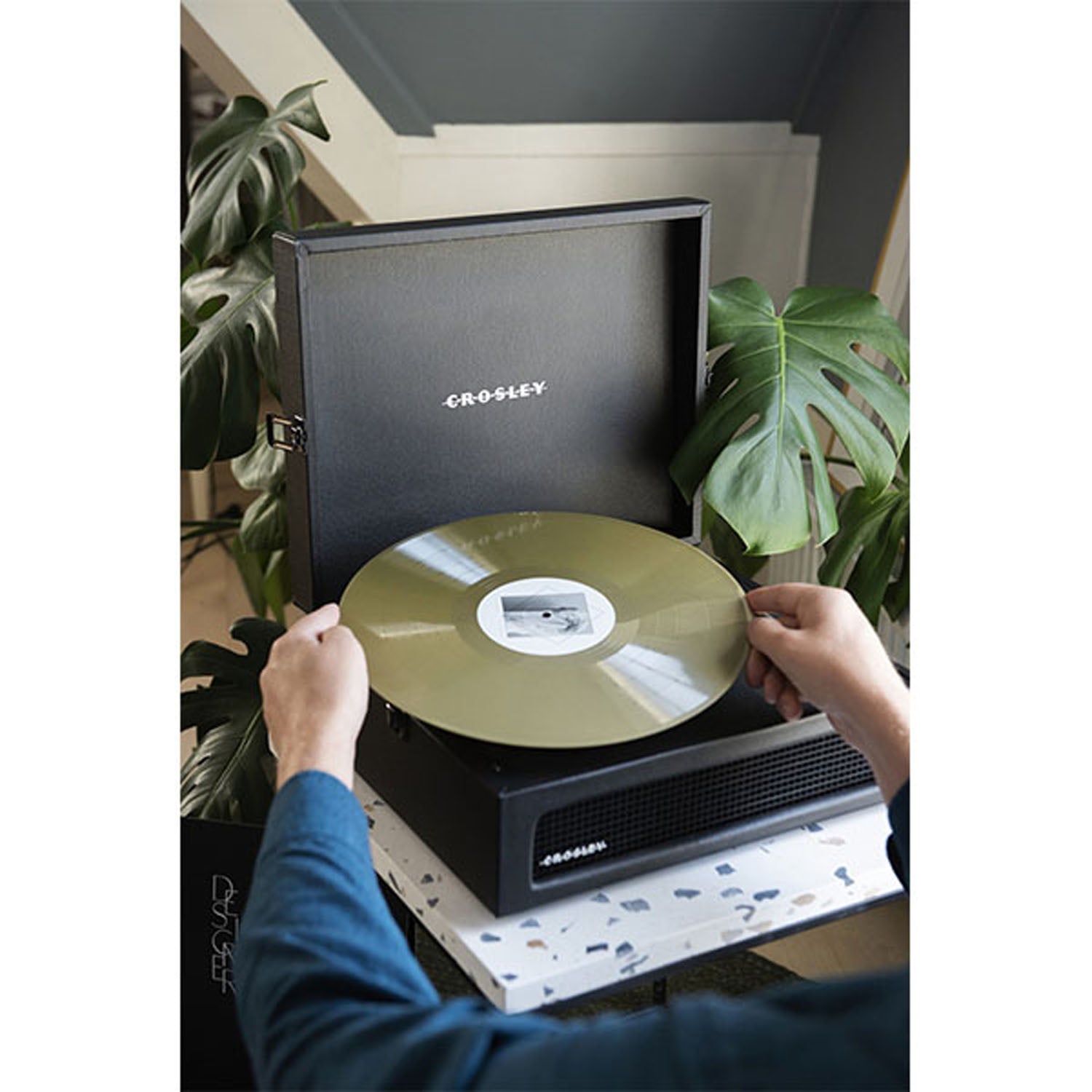 Crosley Voyager Portable Turntable with Bluetooth Receiver and Built-in Speakers – Black - CR8017B-BK 5 Shaws Department Stores