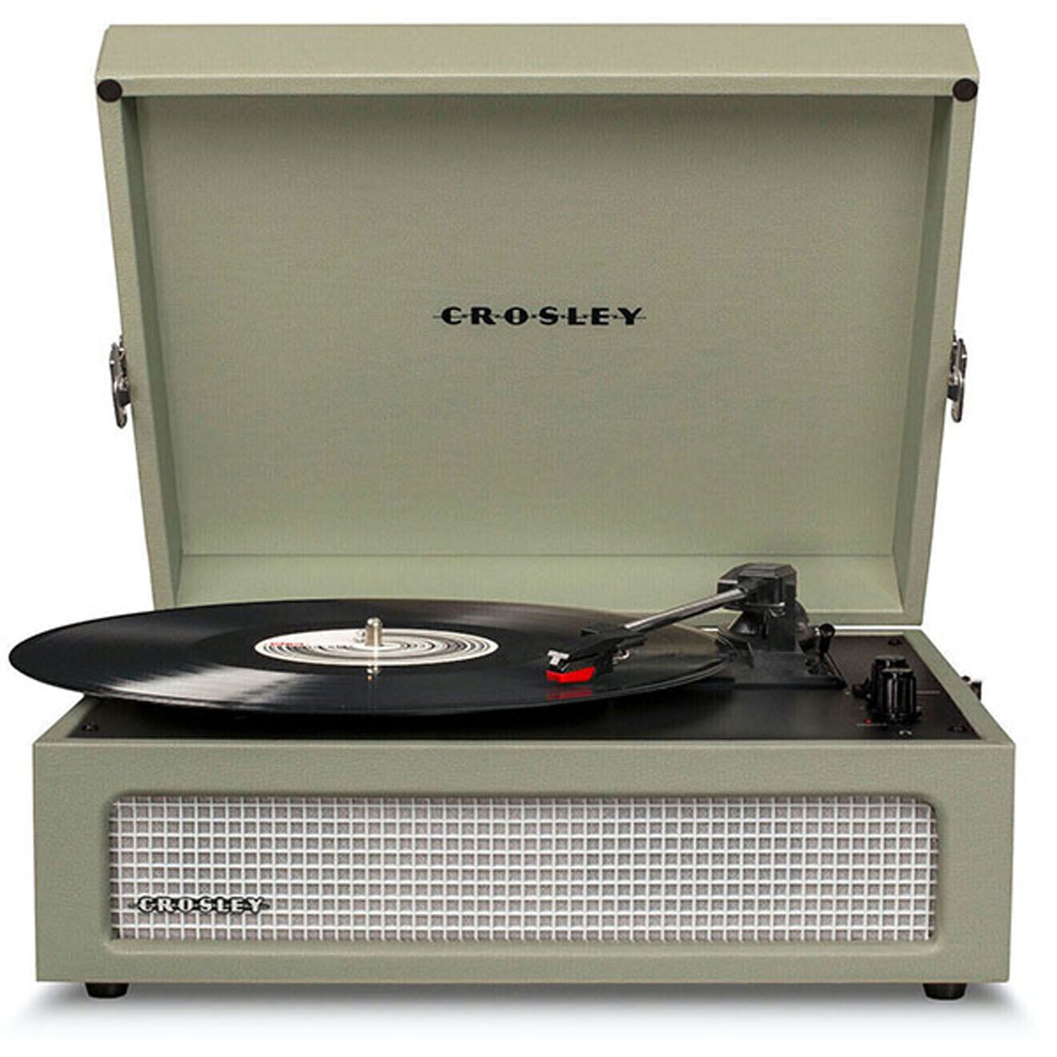 Portable turntable deals with speakers