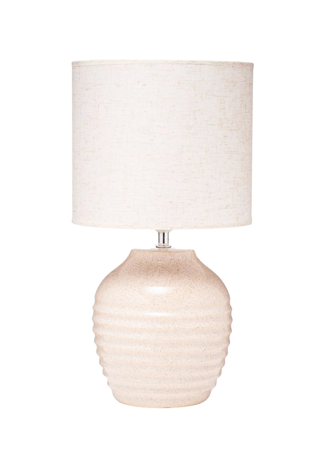 Contemporary Ribbed Stoneware Table Lamp - Multi