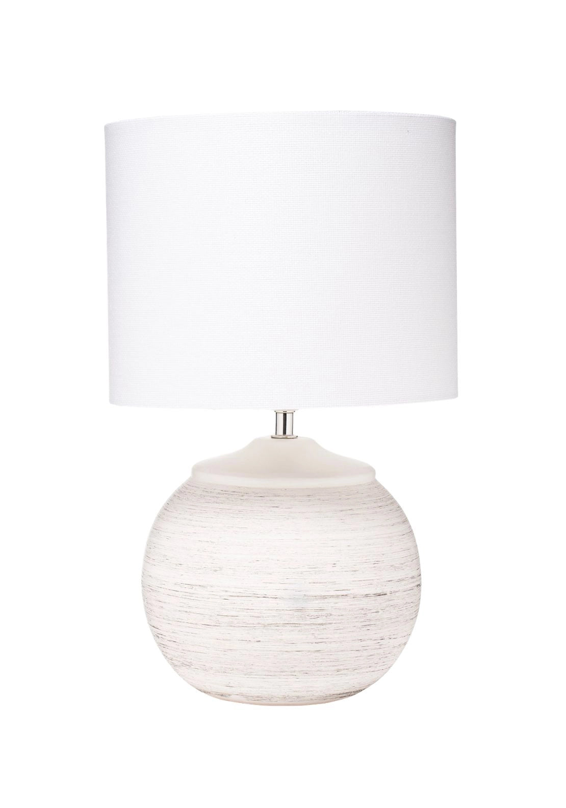 Contemporary Round Stoneware Table Lamp - Cream