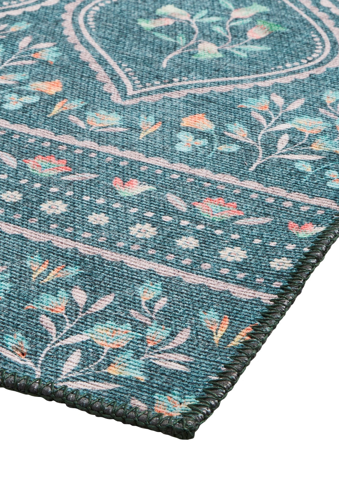Catherine Lansfield Cameo Floral Rug - Green 4 Shaws Department Stores