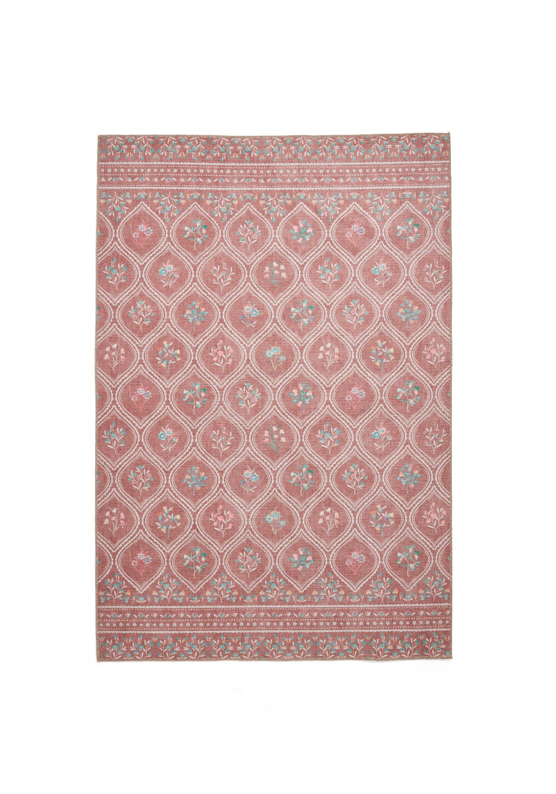 Catherine Lansfield Cameo Floral Rug - Blue 1 Shaws Department Stores