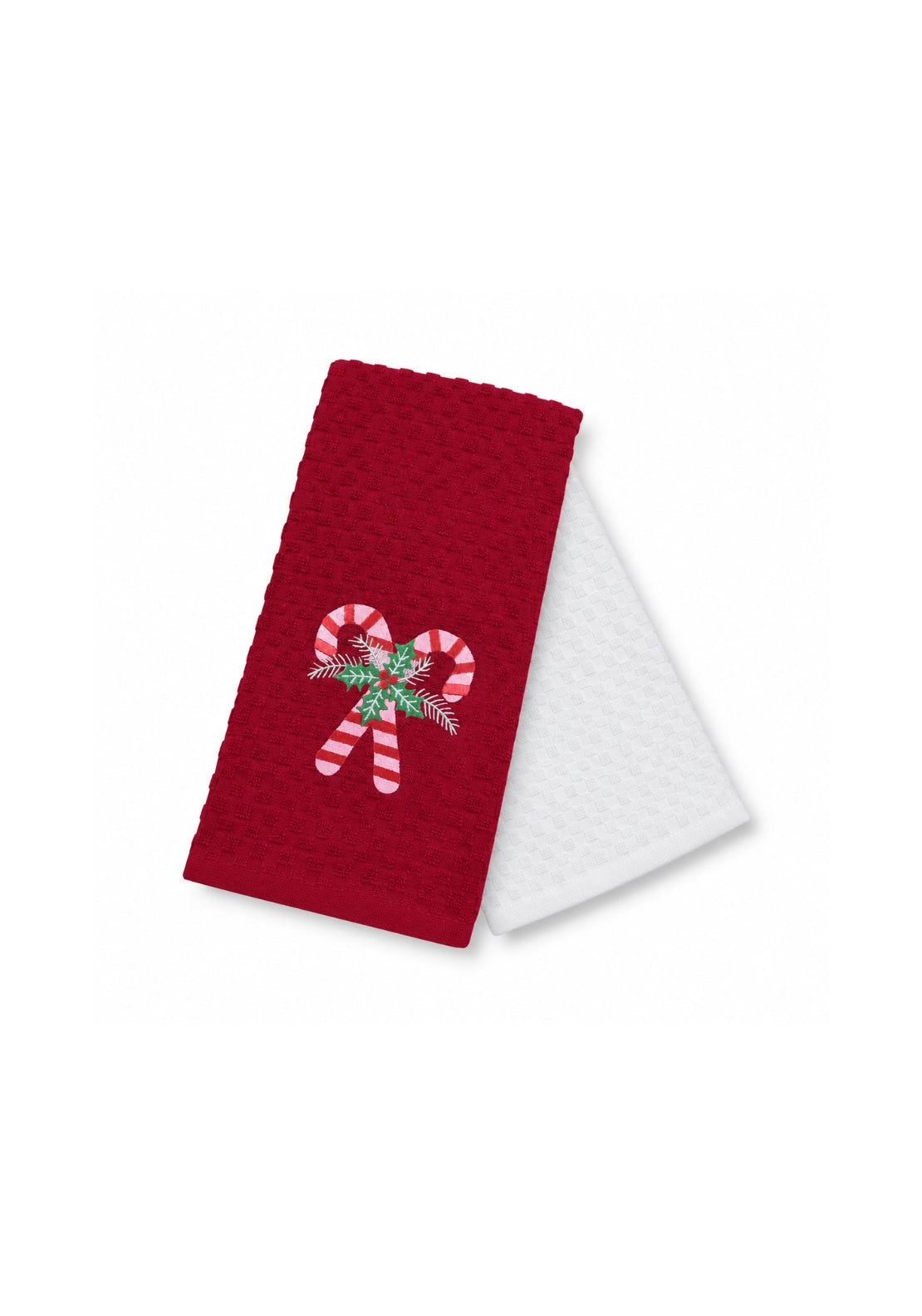 The Home Collection Candy Canes 2 Pack Christmas Tea Towels - Red 1 Shaws Department Stores