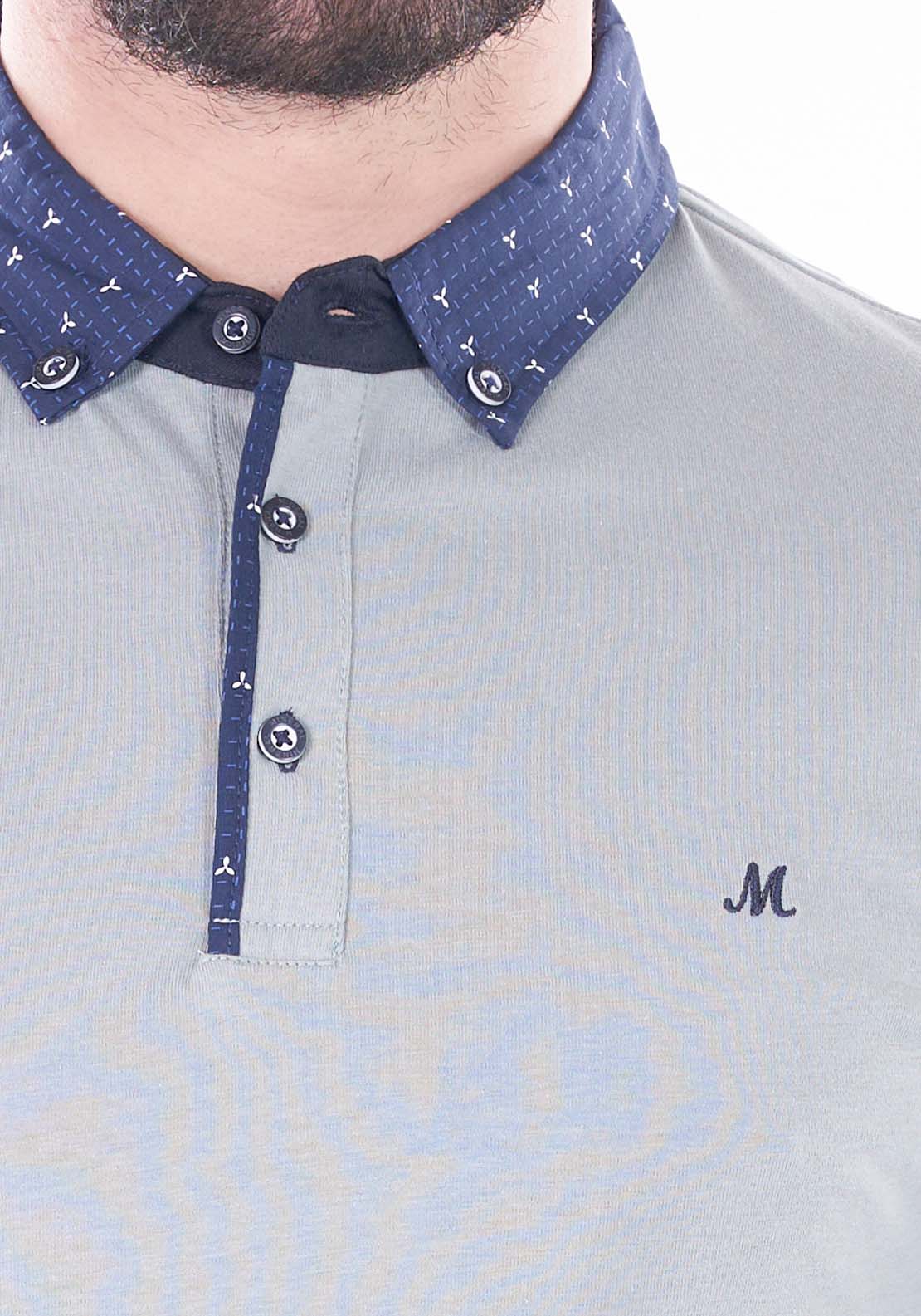 Mineral Chain Short Sleeve Polo - Sage 2 Shaws Department Stores