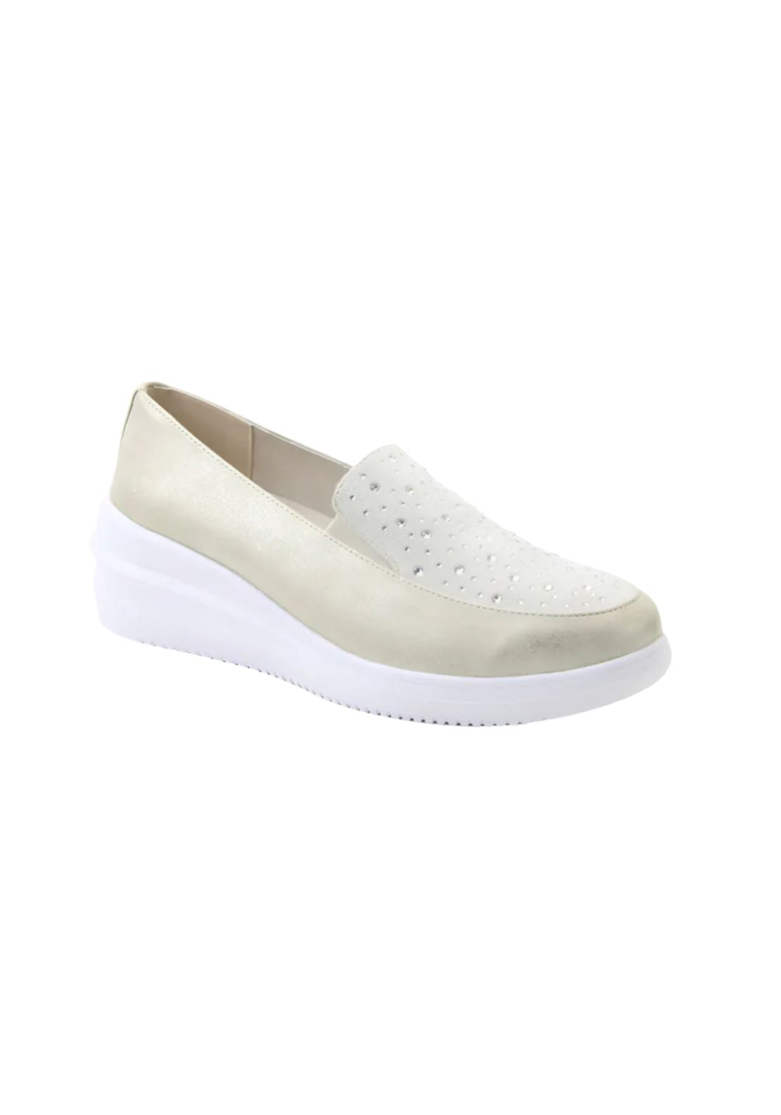 Heavenly Feet Charly Loafer Shoe - Gold 1 Shaws Department Stores