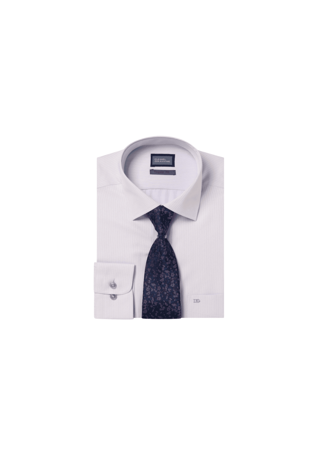 Daniel Grahame Boxed Stripe Shirt - Purple 1 Shaws Department Stores