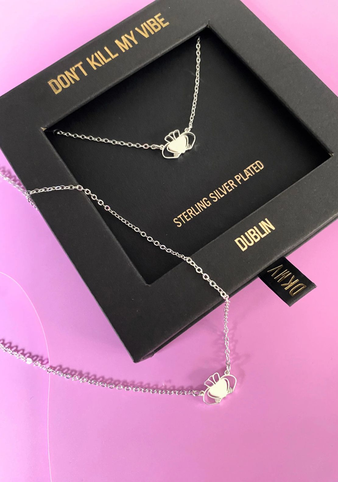Don’t Kill My Vibe Heart Strong Beag Claddagh Necklace - Gold 2 Shaws Department Stores