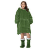 Thermal Warm Supersoft Sherpa Reverse Oversize Cord Cosy Robe - Green