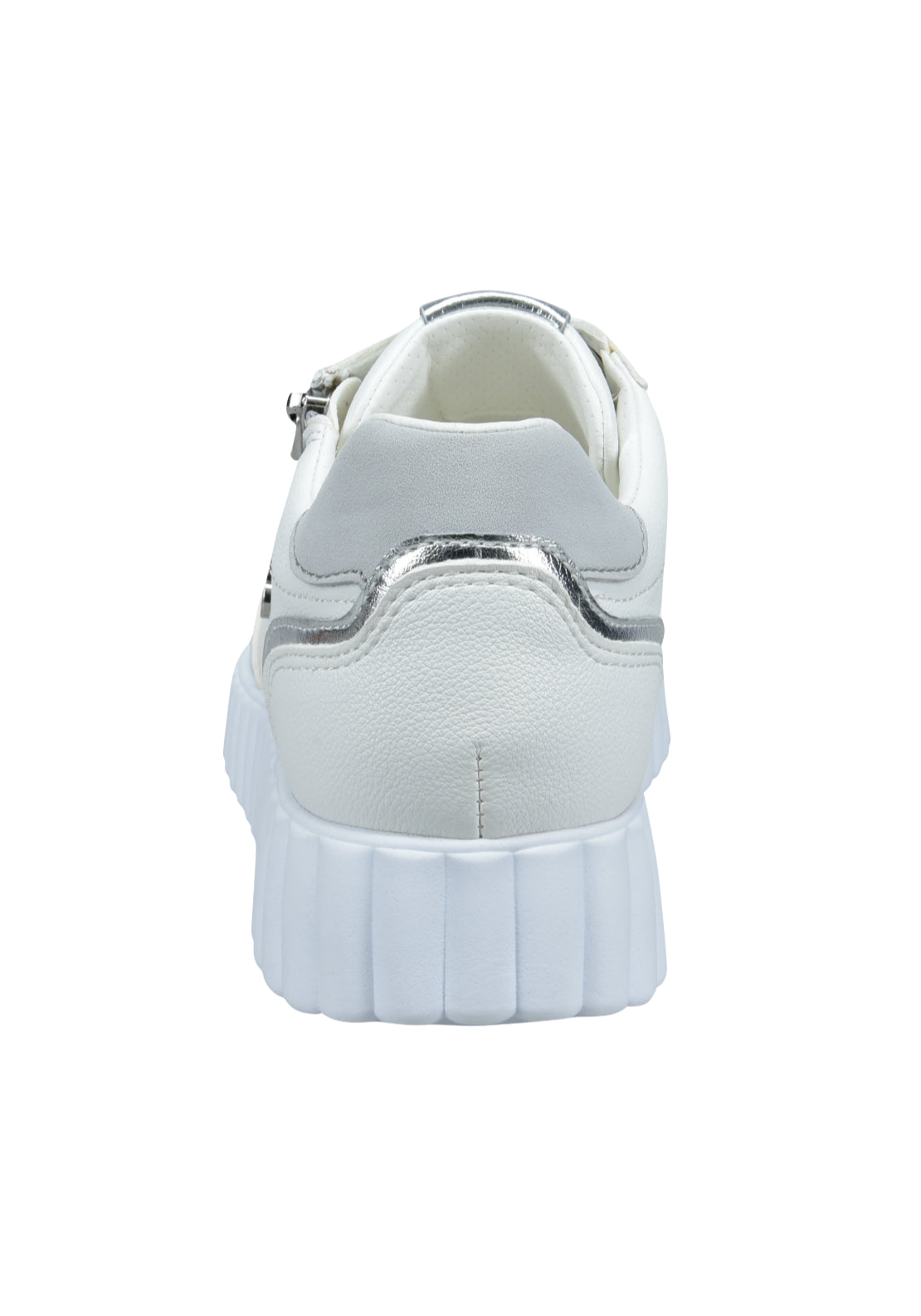 Bagatt Side Zip Trainer - White/silver 5 Shaws Department Stores