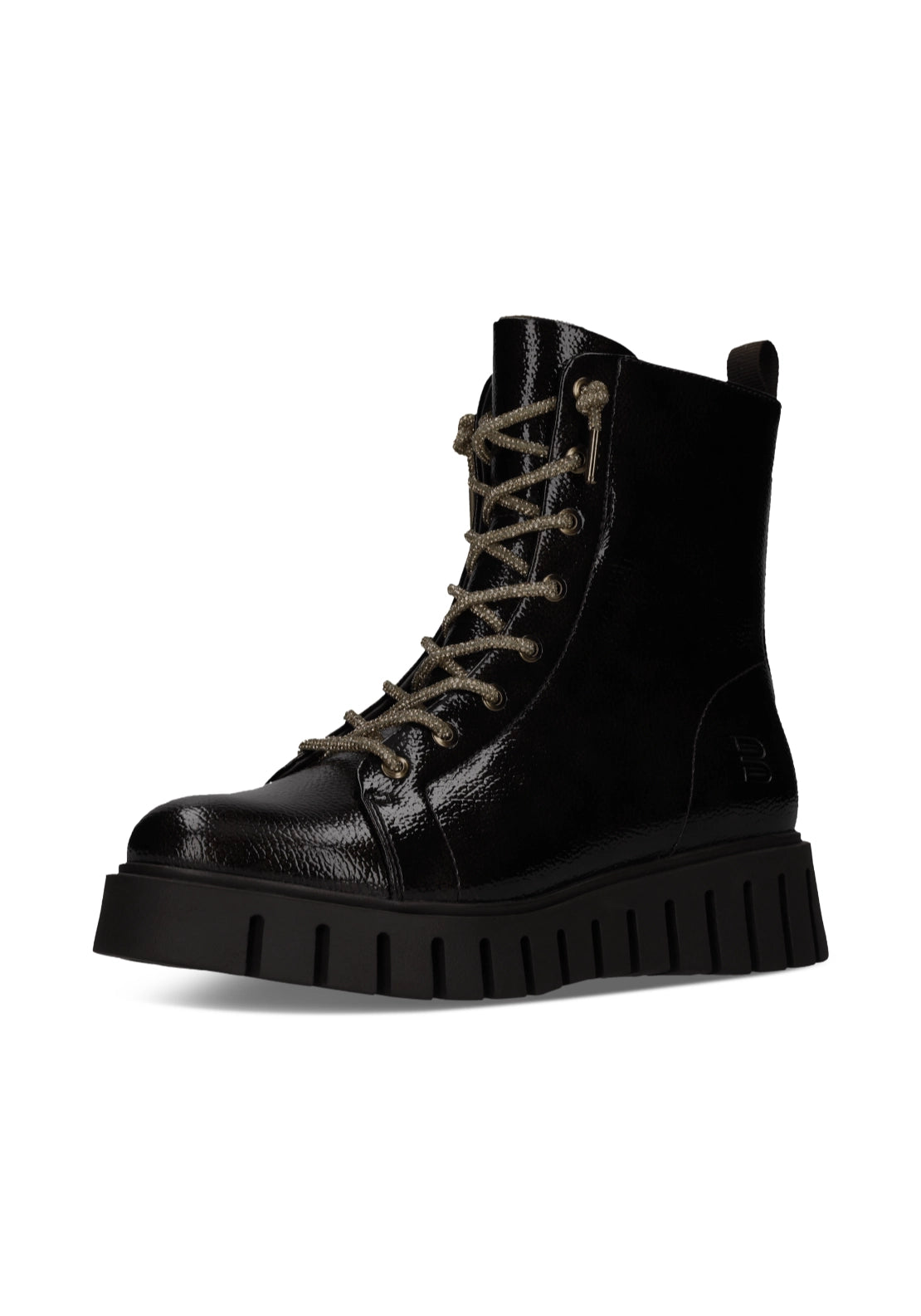 Bagatt Ankle High Lace Up Boot - Dark Brown/metalics 5 Shaws Department Stores