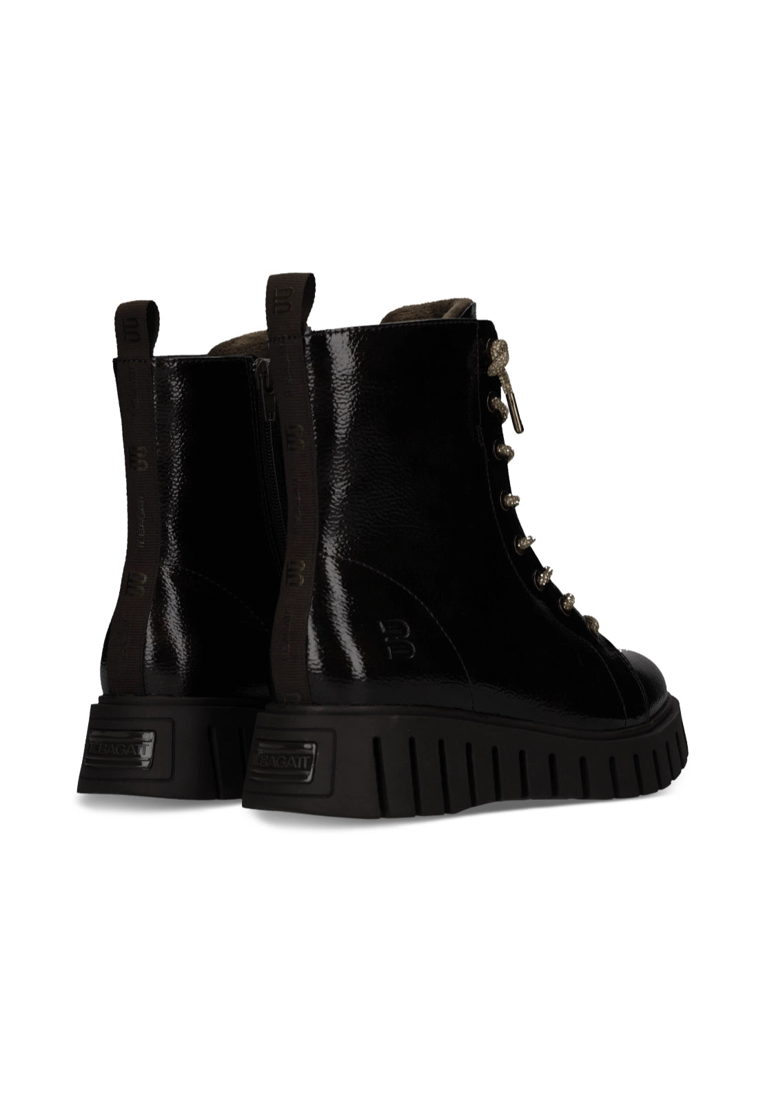 Bagatt Ankle High Lace Up Boot - Dark Brown/metalics 4 Shaws Department Stores