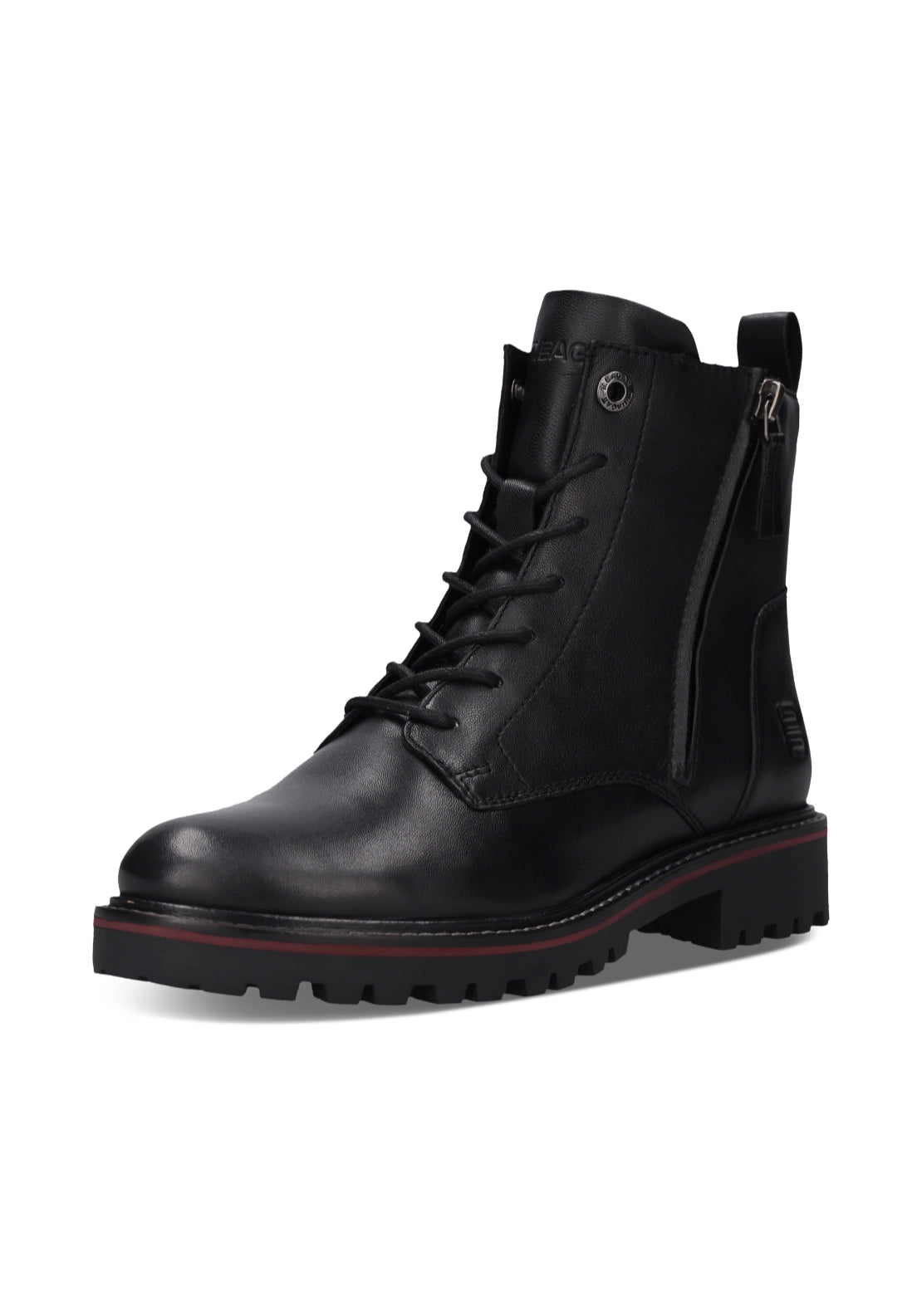 Bagatt Lace Up Side Zip Mid Boots - Black 2 Shaws Department Stores